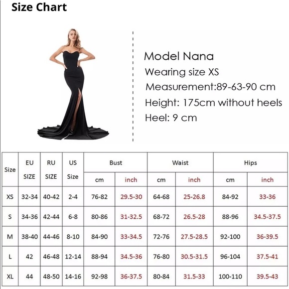 NEW Formal Black Strapless High Slit Evening Gown - Picture 3 of 8